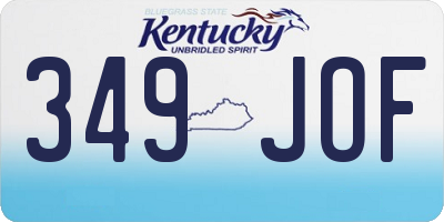 KY license plate 349JOF