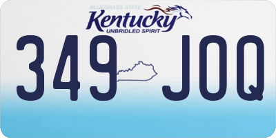 KY license plate 349JOQ