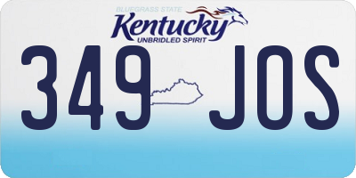 KY license plate 349JOS