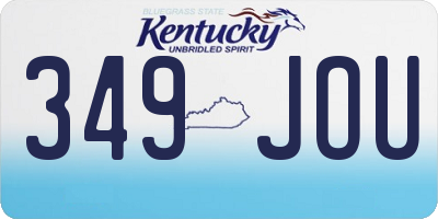 KY license plate 349JOU