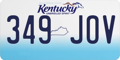 KY license plate 349JOV
