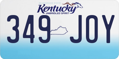 KY license plate 349JOY