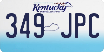 KY license plate 349JPC
