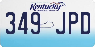 KY license plate 349JPD