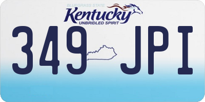 KY license plate 349JPI