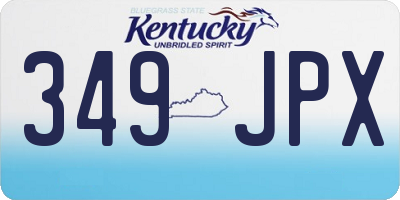 KY license plate 349JPX