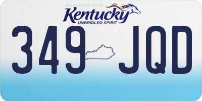 KY license plate 349JQD
