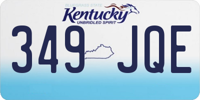 KY license plate 349JQE