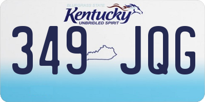 KY license plate 349JQG