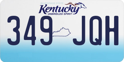 KY license plate 349JQH