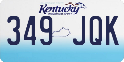 KY license plate 349JQK