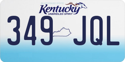 KY license plate 349JQL