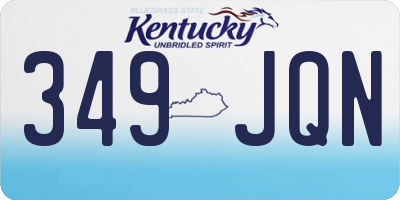 KY license plate 349JQN