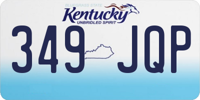 KY license plate 349JQP