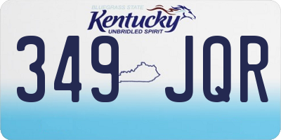 KY license plate 349JQR