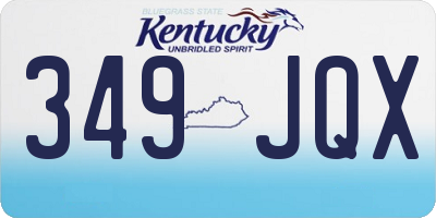 KY license plate 349JQX
