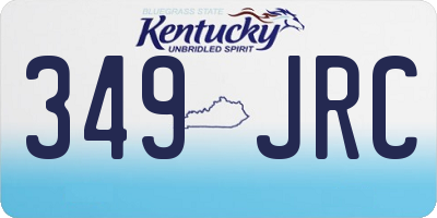 KY license plate 349JRC