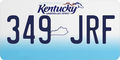 KY license plate 349JRF