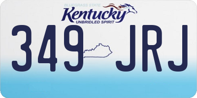 KY license plate 349JRJ
