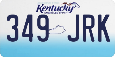 KY license plate 349JRK