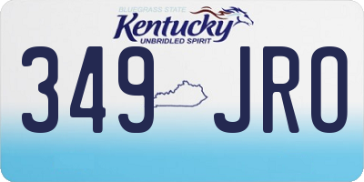 KY license plate 349JRO
