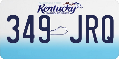 KY license plate 349JRQ