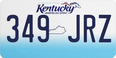 KY license plate 349JRZ