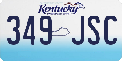 KY license plate 349JSC