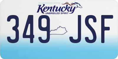 KY license plate 349JSF