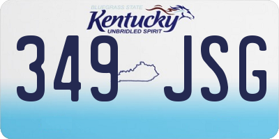KY license plate 349JSG