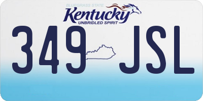 KY license plate 349JSL