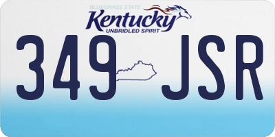 KY license plate 349JSR