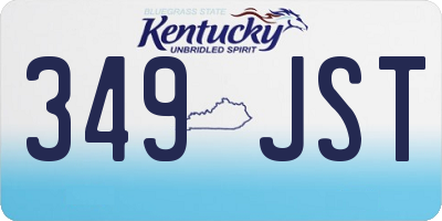 KY license plate 349JST