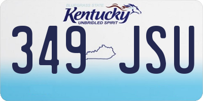 KY license plate 349JSU