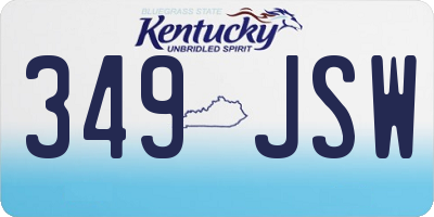 KY license plate 349JSW