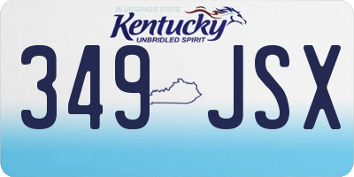 KY license plate 349JSX