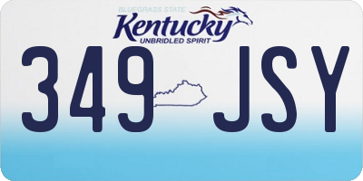 KY license plate 349JSY