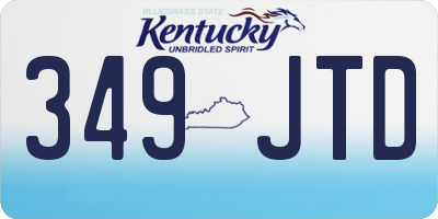 KY license plate 349JTD