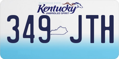 KY license plate 349JTH
