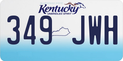 KY license plate 349JWH