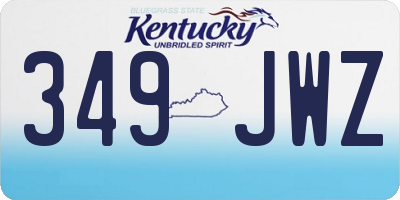 KY license plate 349JWZ