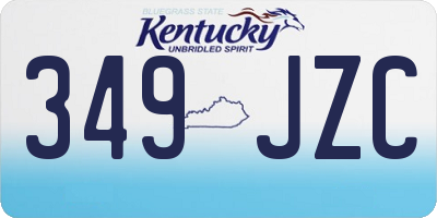 KY license plate 349JZC