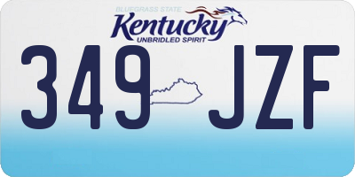 KY license plate 349JZF