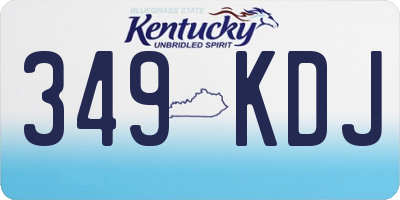 KY license plate 349KDJ