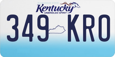 KY license plate 349KRO