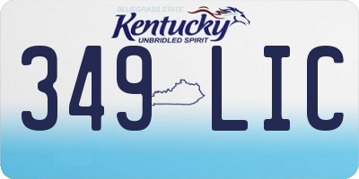 KY license plate 349LIC
