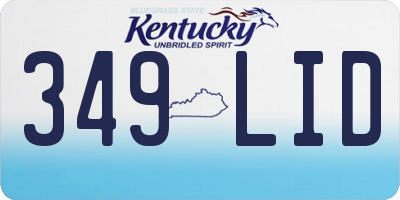 KY license plate 349LID