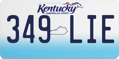 KY license plate 349LIE