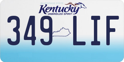 KY license plate 349LIF