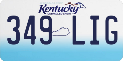 KY license plate 349LIG
